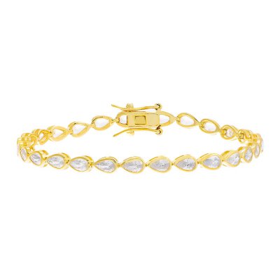 Pear Bezel-Set Tennis Bracelet