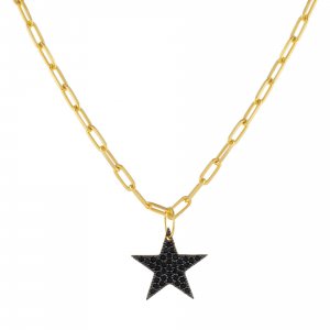 Pave Star Charm Link Necklace