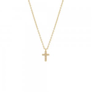 Mini Pave Cross Necklace