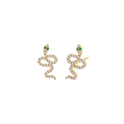 Diamond Pave Snake Stud Earring 14K