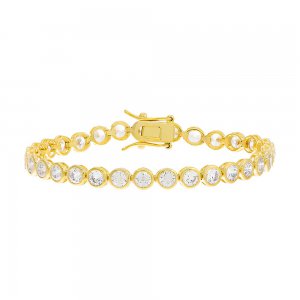 Round Bezel-Set Tennis Bracelet