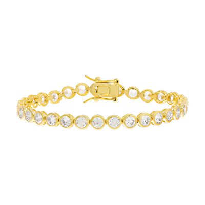 Round Bezel-Set Tennis Bracelet