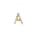 Diamond Initial Stud Earring 14K