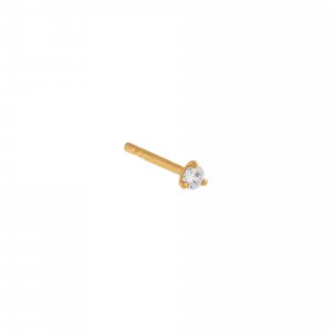 Diamond Tiny Solitaire Stud Earring 14K