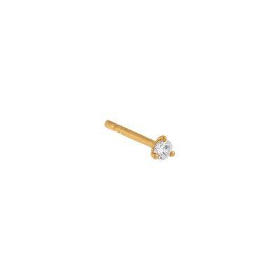 Diamond Tiny Solitaire Stud Earring 14K