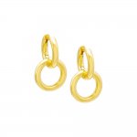 Interlocked Double Hoop Huggie Earring