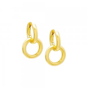 Interlocked Double Hoop Huggie Earring