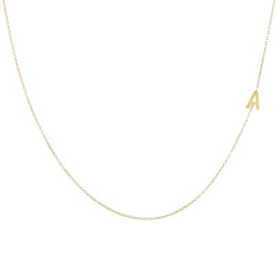 Solid Sideways Initial Necklace