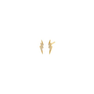 Pave Lightning Stud Earring