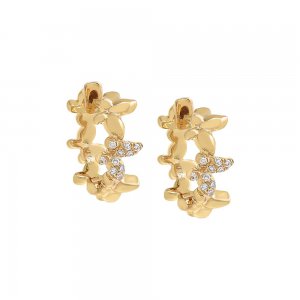 Solid Multi Butterfly Huggie Earring 14K