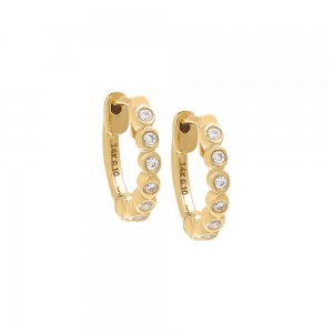 Diamond Mini Bezel Huggie Earring 14K