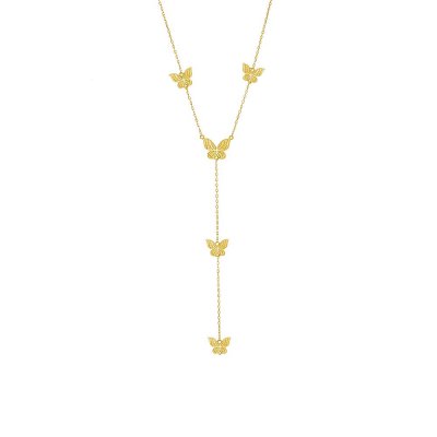 The Adina Eden Butterfly Lariat Necklace