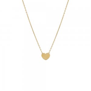 Solid Heart Necklace 14K