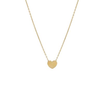 Solid Heart Necklace 14K