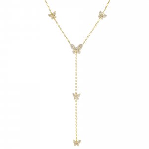 Pave Butterfly Lariat