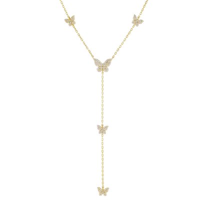 Pave Butterfly Lariat