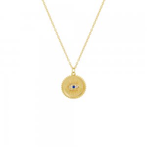 Evil Eye Medallion Pendant Necklace