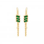 Triple Baguette Claw Stud Earring