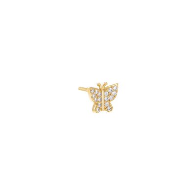 Mini Pave Butterfly Stud Earring