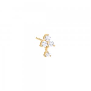 Colored Tiny CZ Trio Cluster Trinket Stud Earring