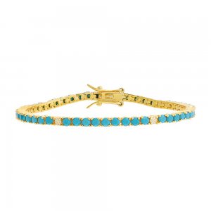 Pave Accented Colored Tennis Bracelet