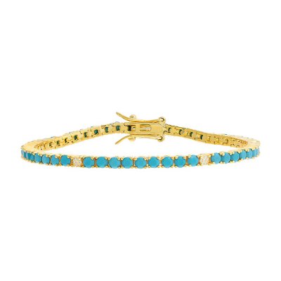 Pave Accented Colored Tennis Bracelet