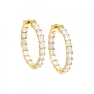 Princess Cut Eternity Hoop Earring