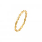 Thin Solid X Rope Twisted Ring