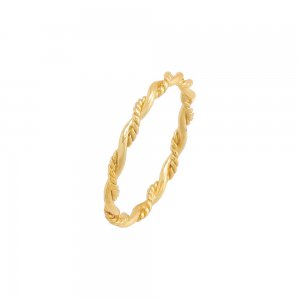 Thin Solid X Rope Twisted Ring