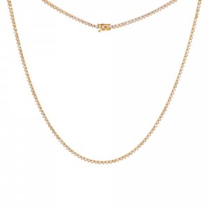 Diamond 3 Prong Tennis Necklace 14K