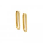 Single Diamond Oval Huggie Earring 14K