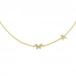 Pave Butterfly Initial Choker