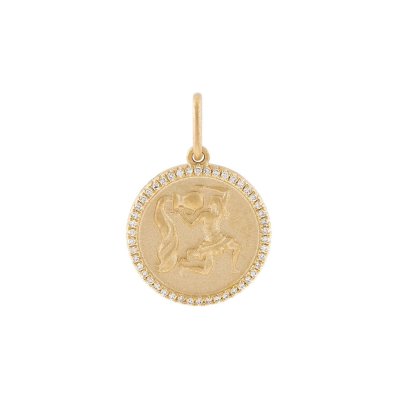 Diamond Zodiac Coin Charm 14K