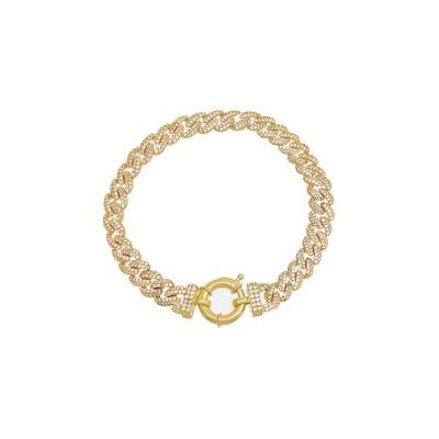 Pave Chain Link Toggle Bracelet