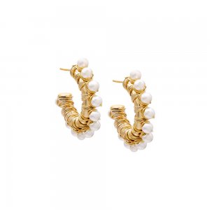 Multi Pearl Hoop Earring