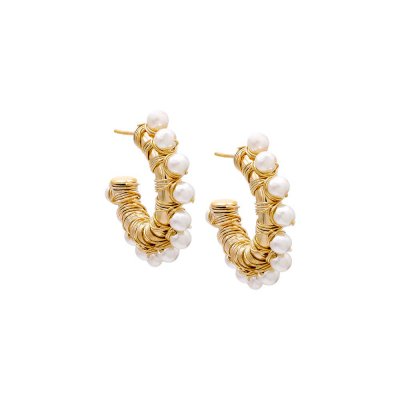 Multi Pearl Hoop Earring