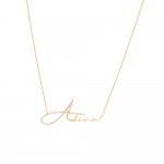 Solid X Pave Script Name Necklace