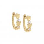 Diamond Butterfly Huggie Earring 14K