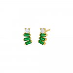 Colored Baguette Curved Stud Earring