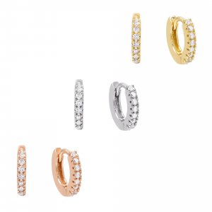 CZ Trio Huggie Earring Combo Set