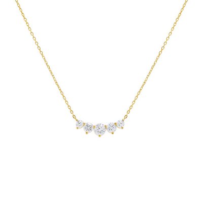 Colored Graduated CZ Pendant Choker