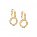 Pave Double Loop Huggie Earring