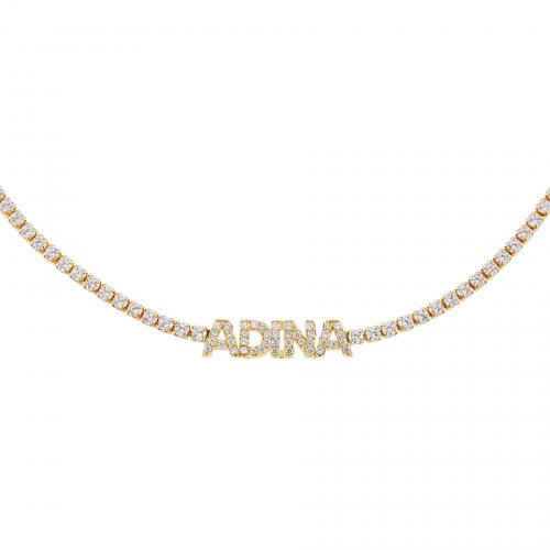 Mini Nameplate Tennis Choker