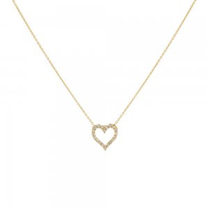 Classic Diamond Heart Necklace 14K