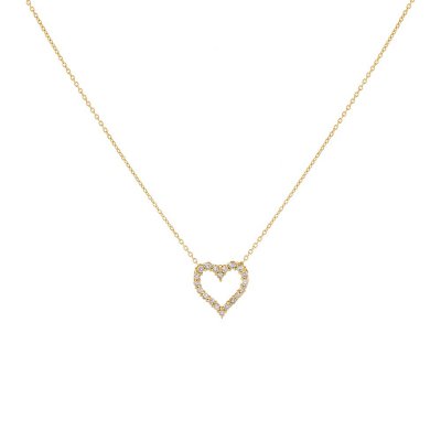 Classic Diamond Heart Necklace 14K