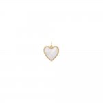 Diamond Mother Of Pearl Heart Necklace Charm 14K