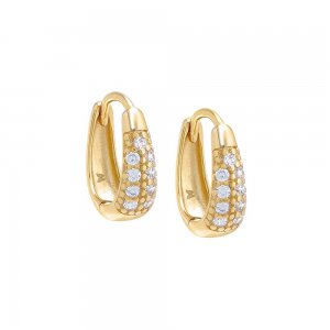 Pave Graduated Chunky Hoop Earring