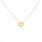 Solid Star of David Necklace 14K