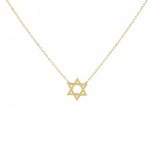 Solid Star of David Necklace 14K