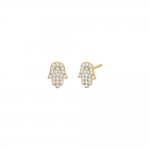 Pave Mini Hamsa Stud Earring